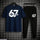 Men Printed 2-Piece Track Suit Blue Black