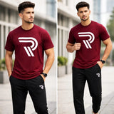 Men R-Flex Maroon Black Track Suit 2Pcs Cotton
