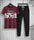 Maroon Printed Track Suit for Men Micro Interlock