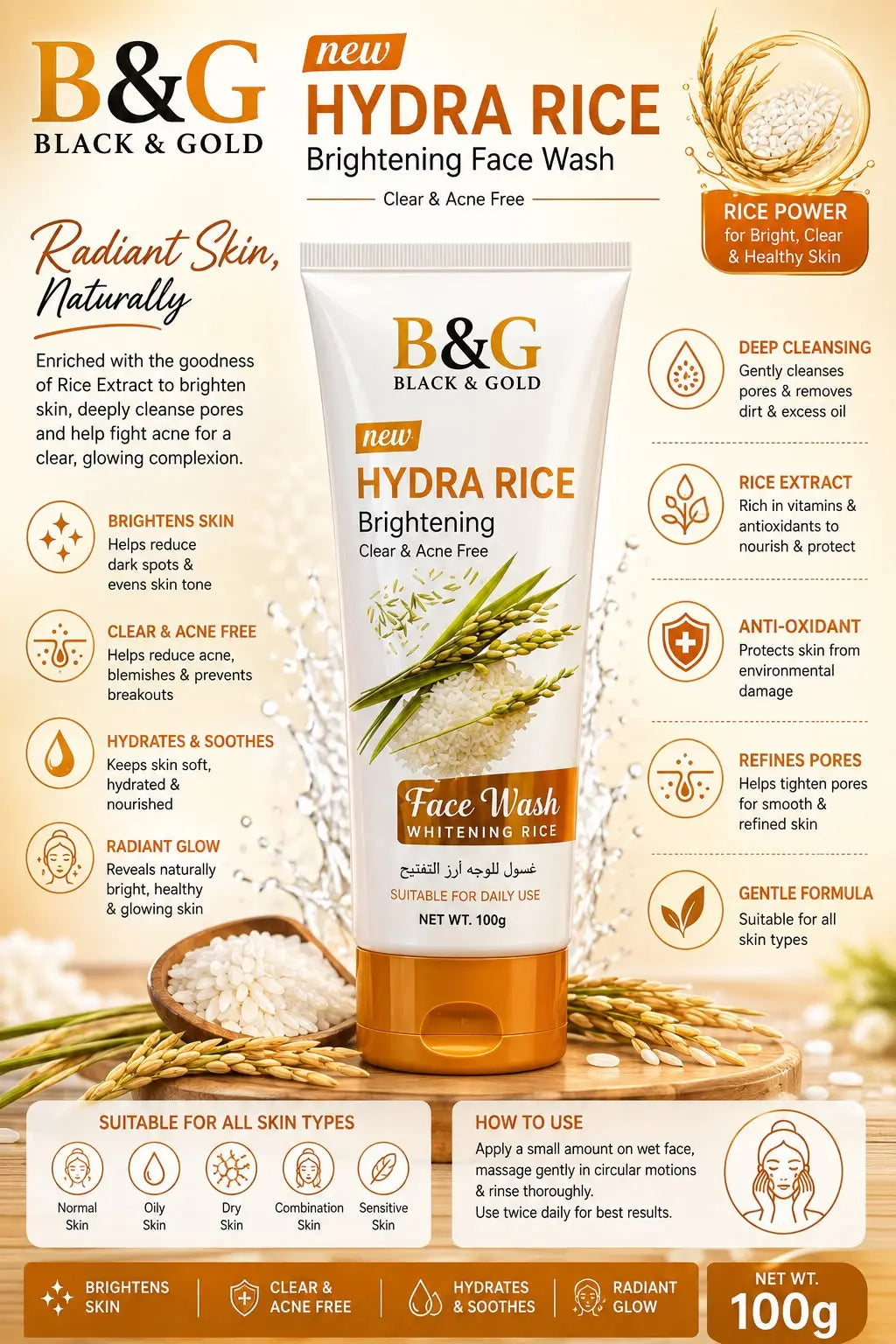 B&G Whitening Facewash 100ml