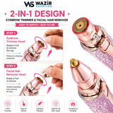 Rechargeable Women's Eyebrows & Facial Hair Trimmer