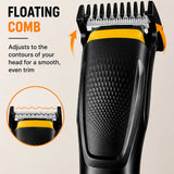 JAWA JW-822 Professional Hair Trimmer with Floating Comb, Stainless Steel Blades, Powerful Motor & Rechargeable Battery