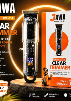 JAWA JW-814 Professional Clear Trimmer for Men – Rechargeable Hair, Beard & Mustache Trimmer with LED Digital Display, Stainless Steel Blade & USB Charging