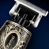 Kemei KM-3298 Professional Hair Clipper – 1200mAh Rechargeable Trimmer with LCD Display, Stainless Steel Blade & Engraved Metal Body