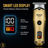 KEMEI KM- 595Professional Hair & Beard Trimmer – USB Rechargeable Cordless Grooming Machine with Digital Display