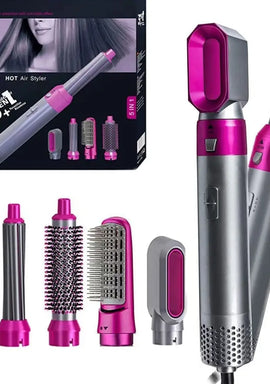 High Quality 5 in 1 Hot Air Hair Styler & Dryer Brush | Hair Straightener, Curler, Volumizer & One Step Blow Dryer | Multi-Function Hair Styling Tool