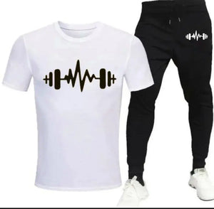 2 Pcs Men's Cotton Printed Track Suit