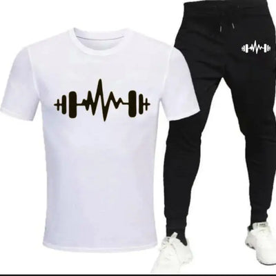 2 Pcs Men's Cotton Printed Track Suit