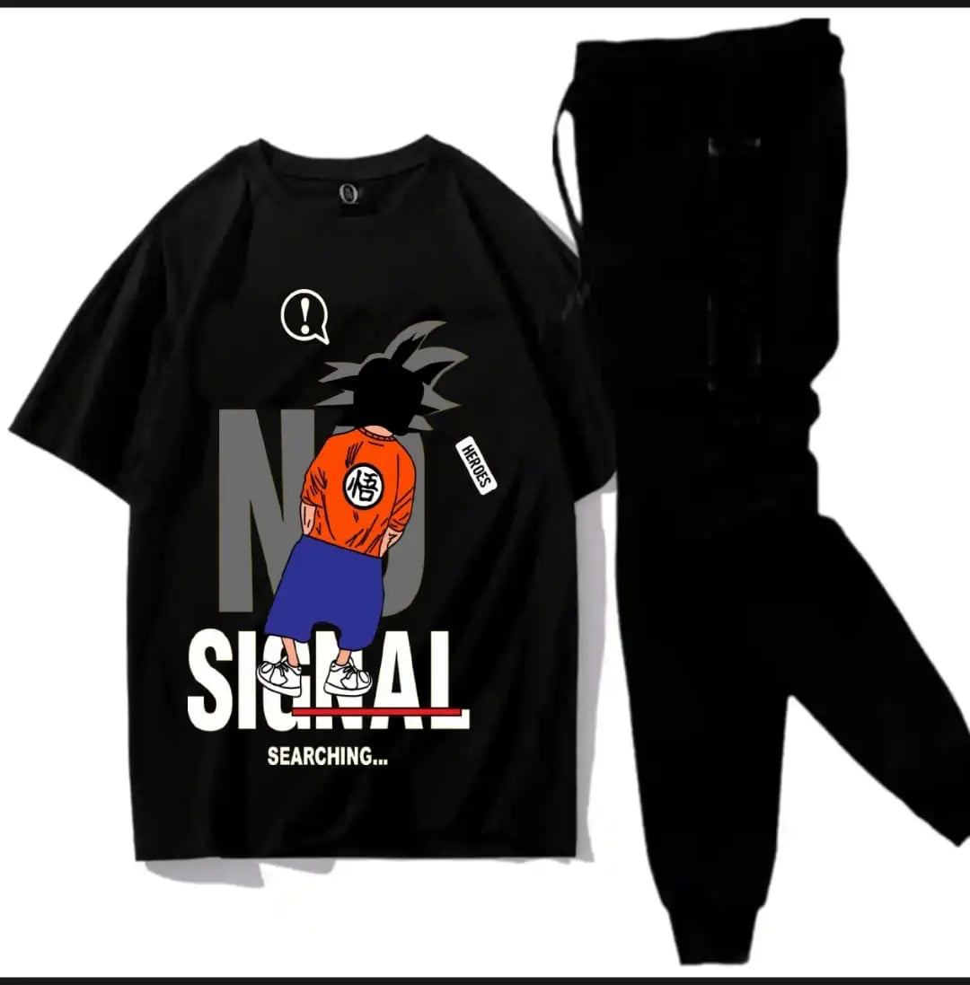 2 Pcs Men's Cotton Printed Track Suit