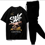 2 Pcs Men's Jersey Printed Track Suit
