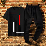2 Pcs Men's Jersey Printed Track Suit
