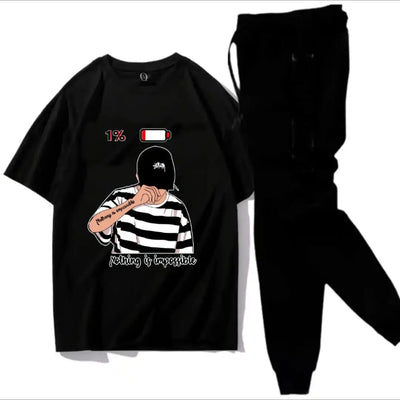 2 Pcs Men's Jersey Printed Track Suit