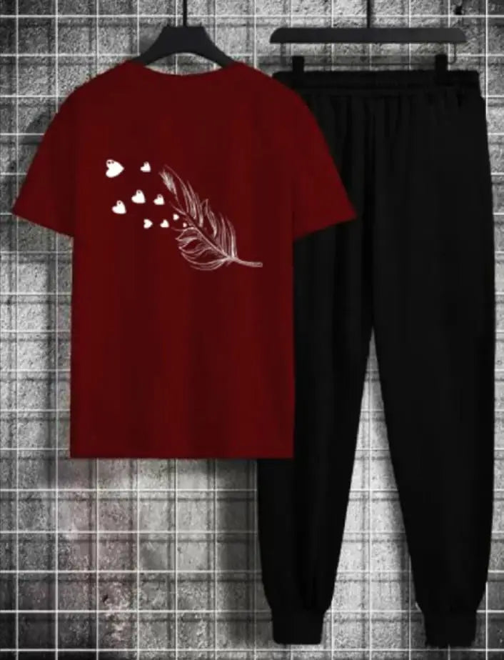 2 Pcs Women's Stitched Cotton Printed Tracksuit