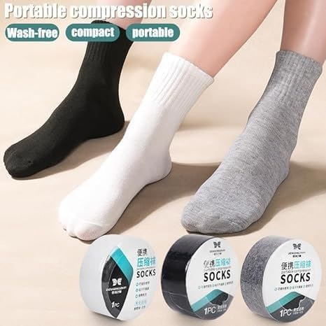 Disposable Travel Socks for Men & Women – Soft Breathable Lightweight Washable Compression Travel Socks