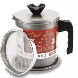 Kitchen Oil Filter Pot 1.4L – Stainless Steel Oil Strainer Container with Fine Mesh Filter for Cooking Oil Storage