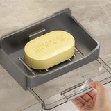 Wall Mounted Soap Dish – Self-Adhesive Soap Holder with Drain Tray for Bathroom & Kitchen