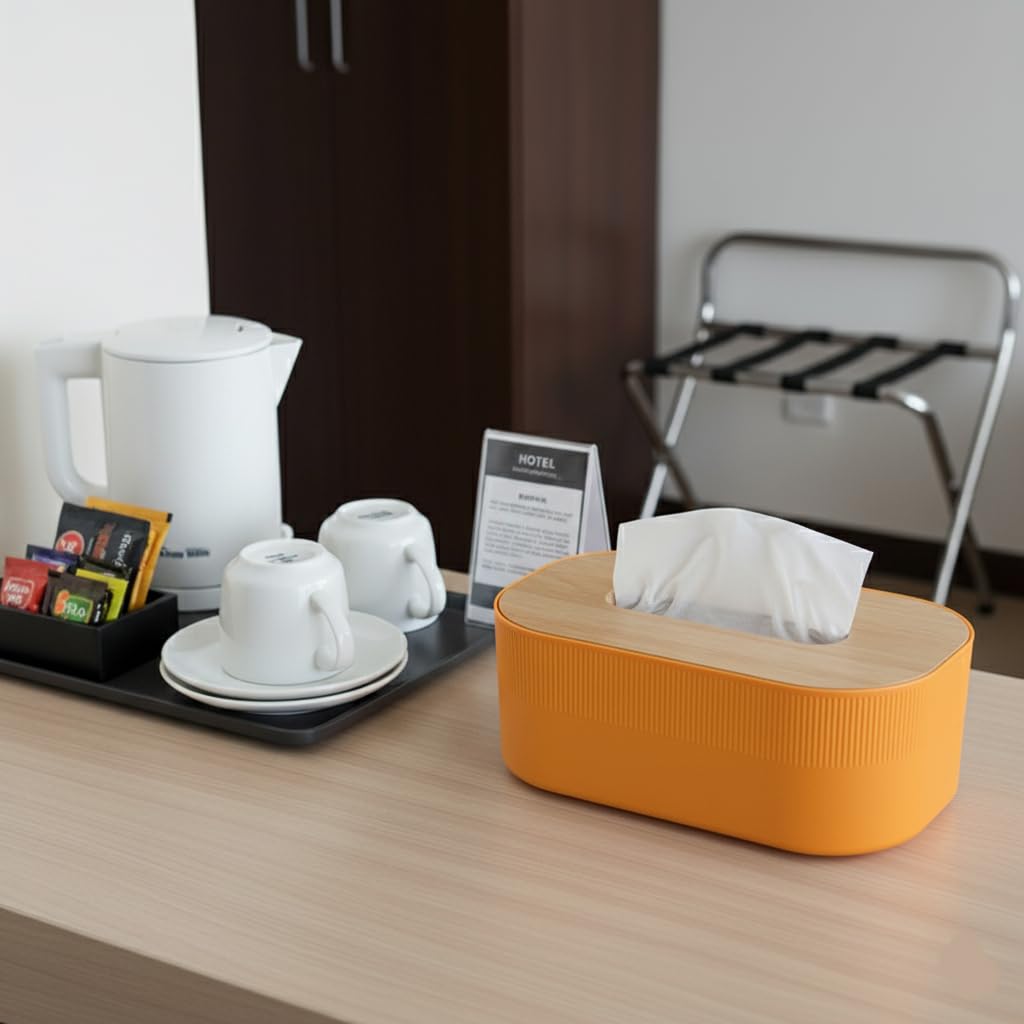 Wooden Tissue Box Holder – Premium Wooden Tissue Box Cover for Home, Office & Car Decor