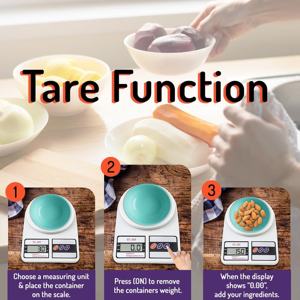 Kitchen Digital Scale 0.1g to 10kg with Battery – High Precision Electronic Food Weighing Scale for Baking & Cooking