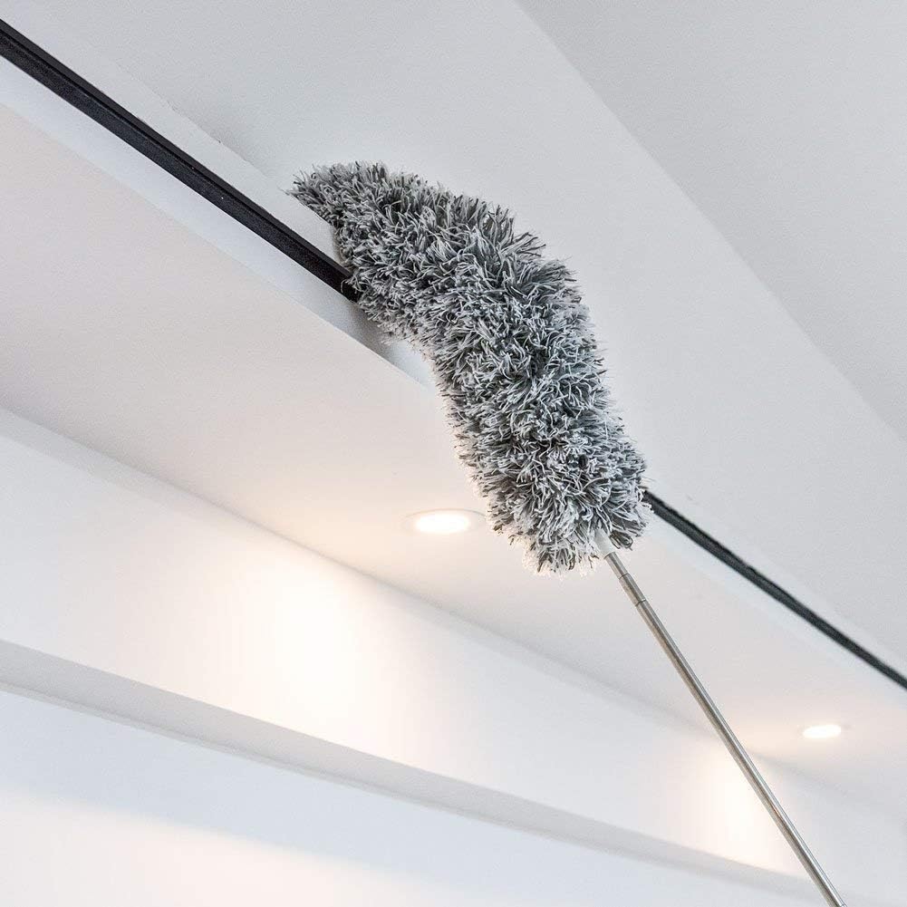 Foldable Cleaning Grey Duster – Extendable Microfiber Dust Cleaner for Ceiling Fan, Furniture, Blinds & Home Cleaning