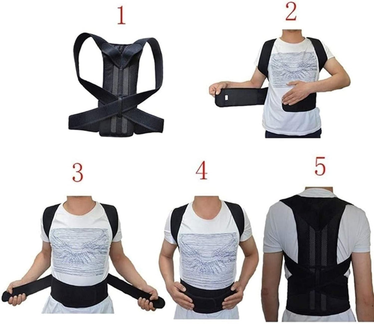 Back Posture Corrector Belt with Metal Support Rods – Adjustable Back & Shoulder Support Brace for Men & Women