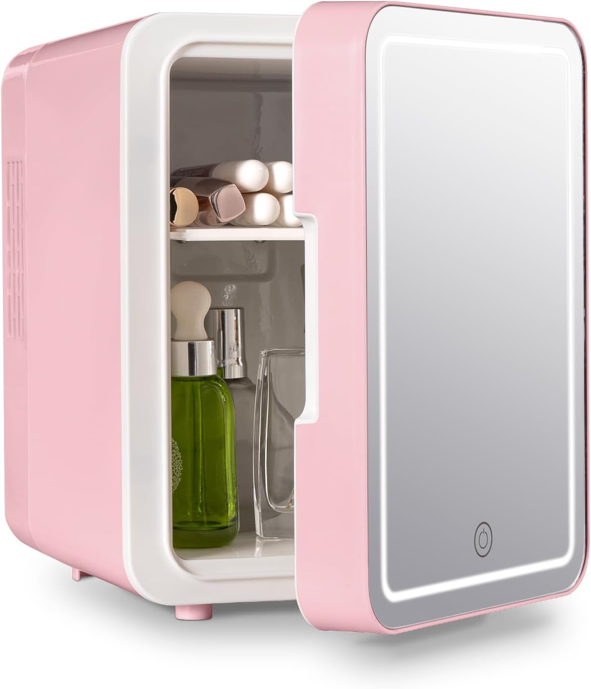 4L Vanity Mirror LED Portable Mini Fridge – Makeup & Skincare Refrigerator with LED Mirror for Bedroom, Office & Car