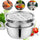 Multifunctional Stainless Steel Colander with Grater – Vegetable & Fruit Washing Basket with Grating Lid