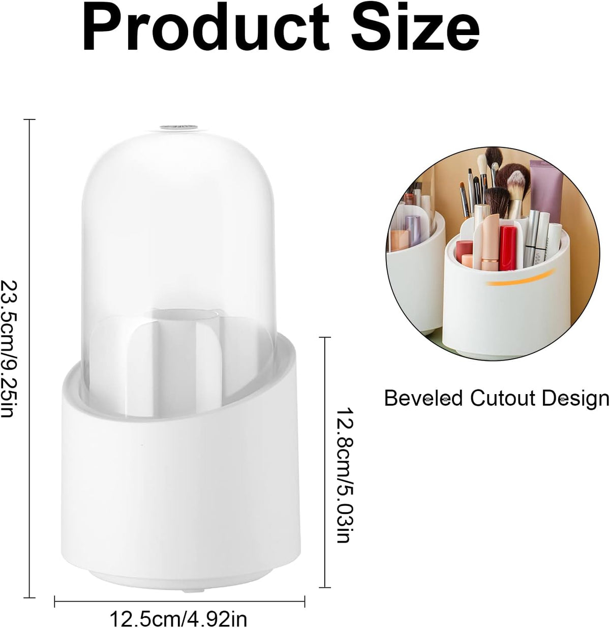 Covered Rotating Toothbrush Holder – 360° Dustproof Bathroom Organizer with Storage Compartments