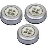 Mini Wireless 3 LED Push Touch Wall Light – Battery Powered Stick-On Tap Light for Cabinet, Closet, Staircase & Kitchen