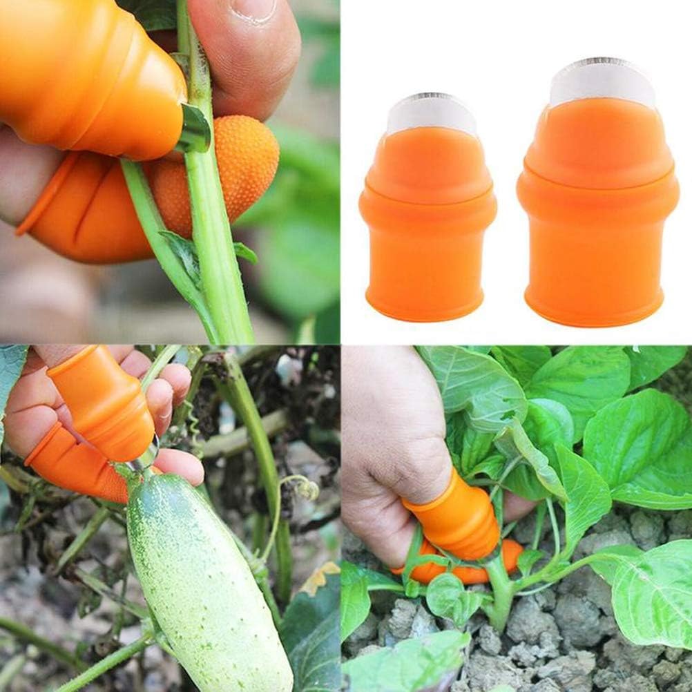 Orange Silicone Thumb Cutter – Finger Knife for Vegetable Harvesting, Fruit Picking & Gardening