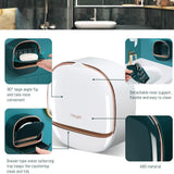 Wall Mounted Soap Box with Lid & Drain Tray – Self-Draining Soap Holder for Bathroom & Kitchen