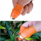 Orange Silicone Thumb Cutter – Finger Knife for Vegetable Harvesting, Fruit Picking & Gardening