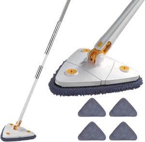 Triangle Twister Mop – 360° Rotating Microfiber Floor Mop with Triangular Head for Corner & Ceiling Cleaning