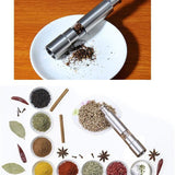 Stainless Steel One-Hand Salt & Pepper Grinder – Masala Hammer Spice Grinder for Black Pepper, Salt & Seasonings