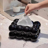 Bubble Bow Tissue Box – Decorative Tissue Holder Cover for Living Room, Bedroom, Bathroom & Office