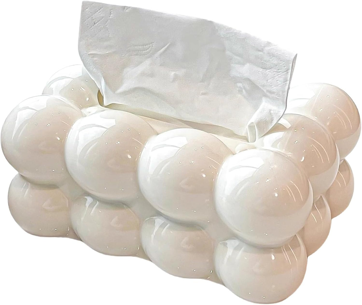 Bubble Bow Tissue Box – Decorative Tissue Holder Cover for Living Room, Bedroom, Bathroom & Office