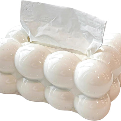 Bubble Bow Tissue Box – Decorative Tissue Holder Cover for Living Room, Bedroom, Bathroom & Office