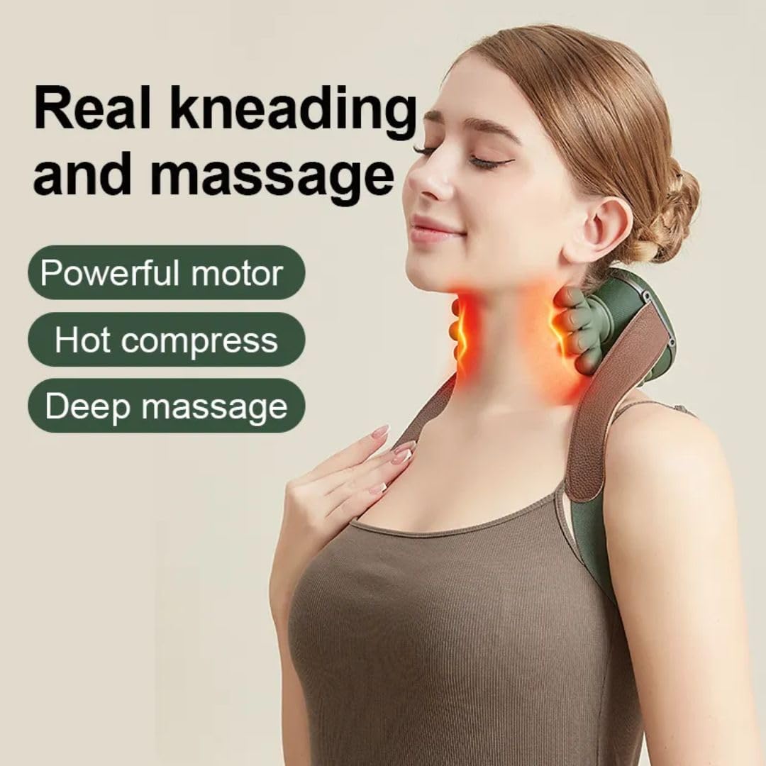 Rechargeable Neck & Shoulder Massager with Heat – 4D Kneading Massage Pillow