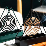 Anti-Scald Mosquito Coil Holder with Tray – Creative Wrought Iron Triangular Mosquito Coil Incense Rack