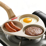 Fdit Nonstick Egg Pan, Breakfast Versatile Skillet Nonstick Divided Grill Pan with Heatproof Handle for Egg Steak Burgers