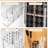 Acrylic 3-Part Diamond Cut Organizer – Multipurpose Makeup, Cosmetic & Desk Storage Holder