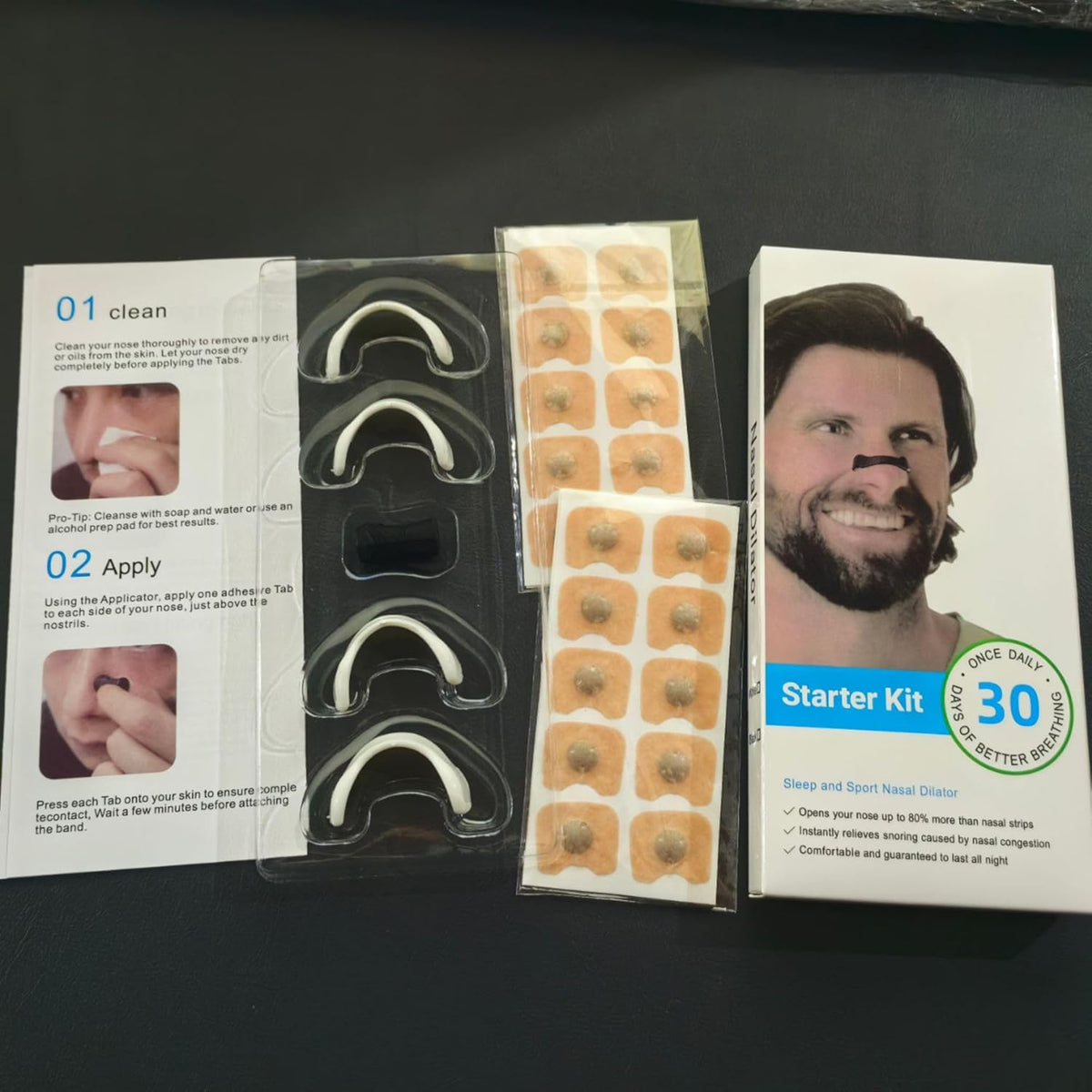 Sleepco Nasal Dilator Starter Kit – 4 Sizes Reusable Nasal Airflow Dilators for Better Breathing & Comfortable Sleep