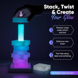 Triangle Cube Atmosphere Rechargeable LED Lamp – Multi-Color RGB Night Light with Touch Control & USB Charging