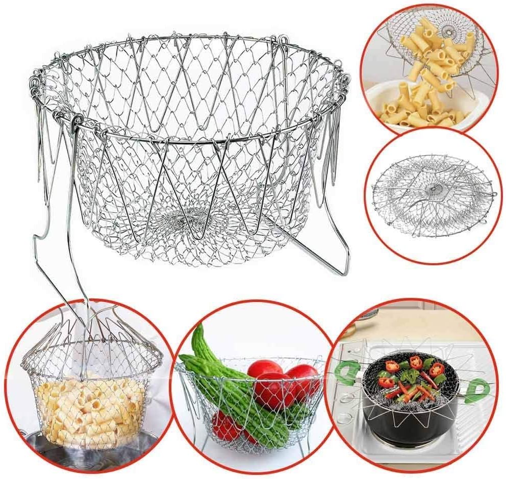 Stainless Steel Frying Basket – Multipurpose Deep Fry Basket with Handle for French Fries, Chicken, Fish & Snacks