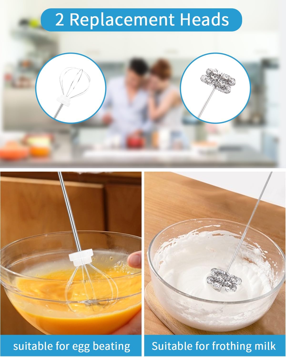 Rechargeable Coffee Beater – USB Electric Milk Frother & Coffee Foam Maker with Foam Packing