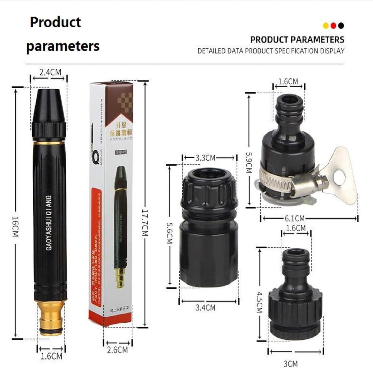 Water Pressure Pipe Nozzle – Adjustable High Pressure Garden Hose Spray Nozzle for Car Wash & Plant Watering