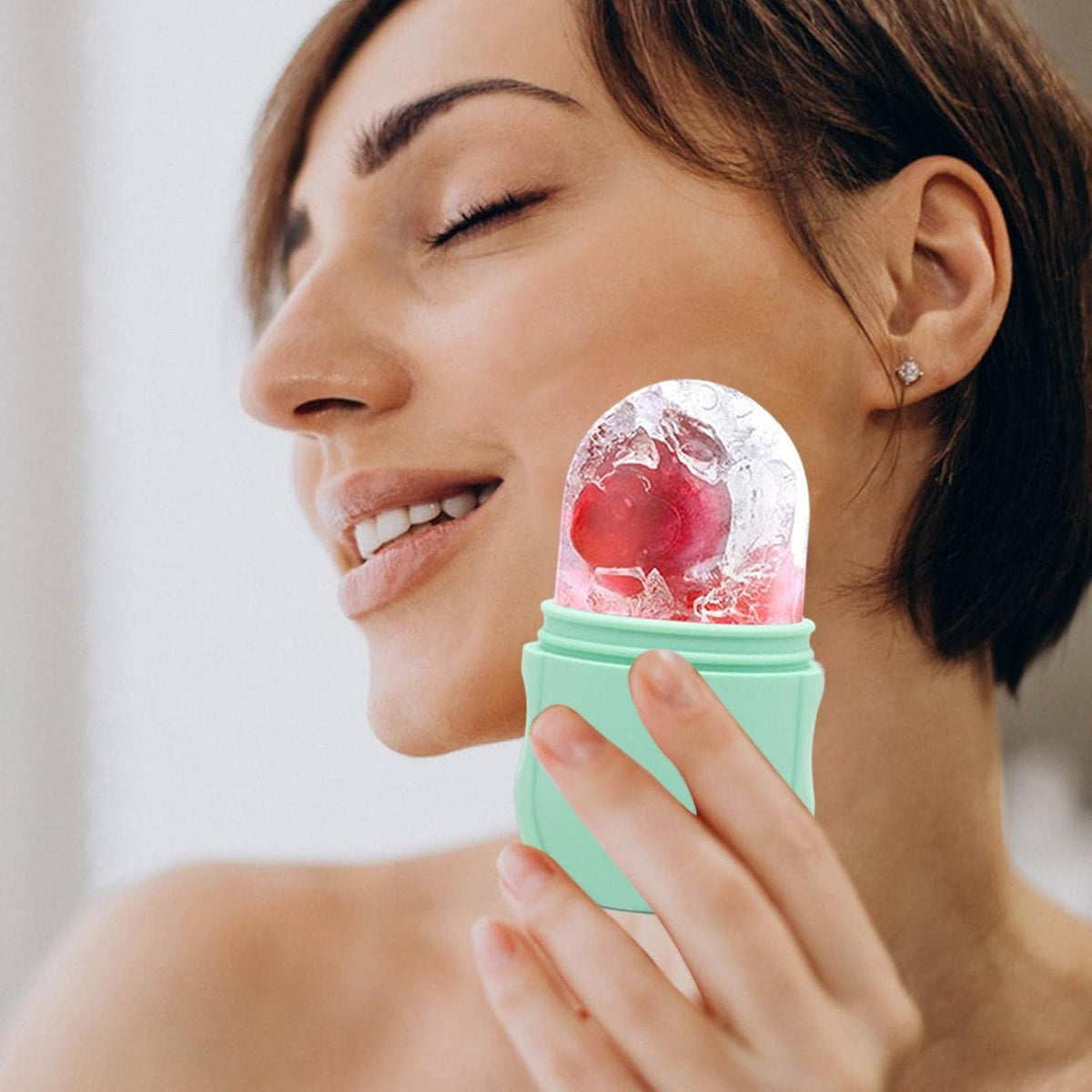 2-in-1 Silicone Ice Roller & Face Scrubber – Reusable Facial Massage, Cooling Ice Mold & Deep Cleansing Brush