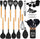 12 PCS Silicone Kitchen Utensil Set – Non-Stick Cooking Spoon Set with Wooden Handles & Utensil Holder