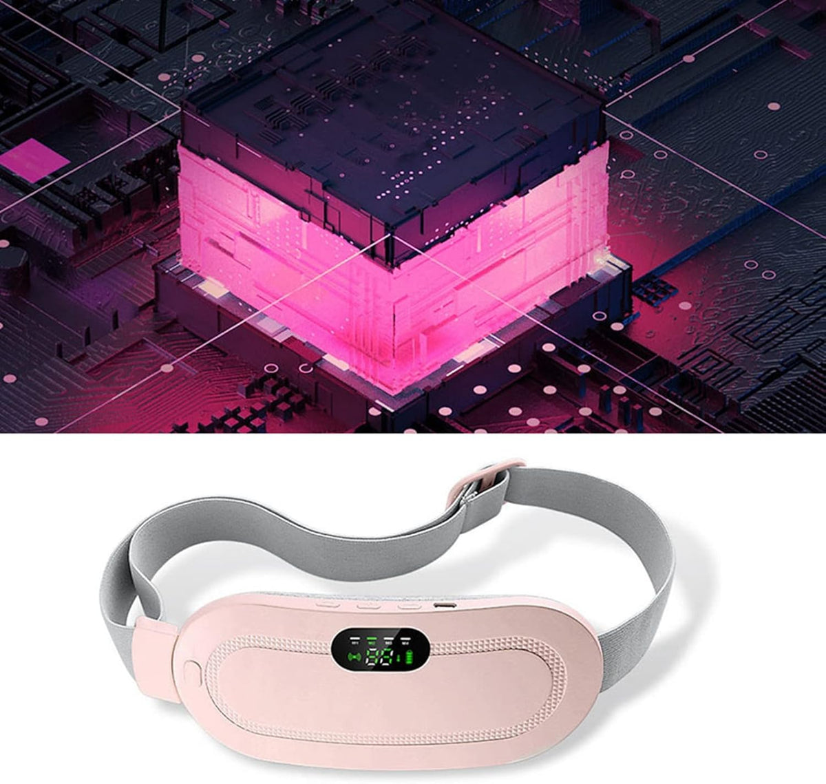 Electric Cramp Relief Belt – Rechargeable Heating & Massage Belt for Menstrual Pain, Waist & Lower Back