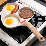 Fdit Nonstick Egg Pan, Breakfast Versatile Skillet Nonstick Divided Grill Pan with Heatproof Handle for Egg Steak Burgers