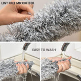 Foldable Cleaning Grey Duster – Extendable Microfiber Dust Cleaner for Ceiling Fan, Furniture, Blinds & Home Cleaning
